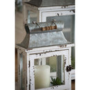 Wooden Candle Lantern Decorative, Hurricane Lantern Holder Decor For Indoor Outdoor, Home Garden Wedding - White