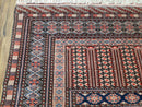 Vintage Turkoman Bokhara Rug 4x6, Four Seasons Pakistan Bukhara Turkmen Engsi Yamud Carpet, Fine Tribal Rug, Wool, Hand-Knotted, Brown, Nice