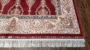 Dark Red Silk Carpet 5.3 x 7.6 ft, 5x8 Silk Rug, New Turkish Silk Carpet, Mint Condition, Beige & Red Area Rug, Bamboo Silk, High Quality