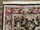 Sino Persian Rug 9x12, Black, Floral Bouquets
