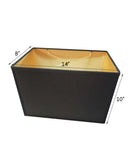 14"W x 10"H Black Rectangular Drum Lampshade