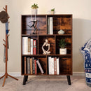 Rustic Brown 3 Tier Cube Bookshelf With Open Sides