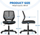 Low Back Armless Desk Chair With Lumbar Support Black