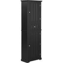 Tall Bathroom Storage Cabinet, Freestanding Storage Cabinet with Drawer and Adjustable Shelf, MDF Board with Painted Finish, Black
