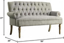 Dove Gray Loveseat Sofa With Button Tufting Sinuous Springs