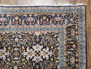 Navy Blue Persian Kashan Rug, Hand-Knotted, Wool, 4' 8" x 7' 4", Pair B
