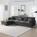 110x62" Modern Convertible Sectional Sofa,L-shaped Reversible Couch Set with Free Pillows,5 Seat Cloud Chenille Indoor Furniture with Ottoman for Living Room,Apartment,3 Colors