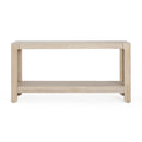Mirod Modern Farmhouse Console Table,Elegant Minimalist Design with Premium Wood Veneer and Rounded Corners
