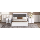 Queen Size Upholstered Bed with LED Light,Modern Platform Bed with with Velvet Headboard,White