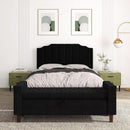 Velvet Wall Mounted Queen Size Headboard with Tufted Design