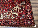 Persian Heriz Rug 8x11, Geometric Design, Red & Cream