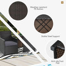 Gray 3 Piece Patio Dining Set With Tempered Glass Table For Outdoor Garden Poolside And Porch