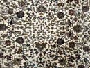 Indo Persian Rug 9x12, Ivory and Red, Traditional Wool Oriental Carpet