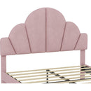 3 Pieces Bedroom Sets, Queen Size Modern Velvet Upholstered Bed Frame with  Petal Shape Headboard, 3 Drawers Nightstands, Pink