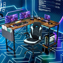 Corner L Shaped Gaming Desk With CPU Stand And Side Bag