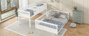Twin XL over Queen Bunk Bed with Ladder and Guardrails, White