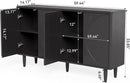 Modern 59-Inch Walnut Sideboard Buffet Table With Storage
