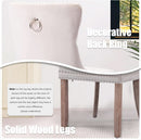 Velvet Dining Chairs Set Of 6 Beige Tufted High Back