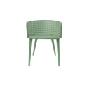 Milan Outdoor Dining Chair Set of 2 in Green Iron with Modern Design and Comfortable Dimensions