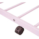 Twin Size Metal House Bed with Twin Size Trundle, Pink