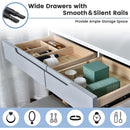 Vanity Table Set with Adjustable Brightness Mirror and Cushioned Stool, Dressing Table Vanity Makeup Table with Free Make-up Organizer