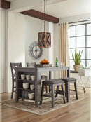 Caitbrook Rustic Counter Height Dining Table With Storage