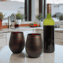 Black Swirl Stemless Wine Glasses