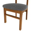 Dining Chairs Set of 4, Wooden Dining Chair Armless, Mid-Century Modern Upholstered Linen Seat Cushion Dining Room Chair for Home Kitchen Dining Room Restaurant