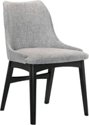 Gray Fabric Wood Dining Chairs Set Of 2 19-Inch Seat Height