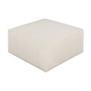 Upholstered Square Ottoman,Beige,Corduroy