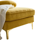Modern Velvet L-Shaped Sectional Sofa for Living Room or Bedroom, Yellow, 82.6'
