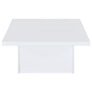 Devar Square Engineered Wood Coffee Table White High Gloss