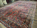 Palace Size Persian Sarouk Rug 10x16, Rare Size, Red, Large Antique Persian Carpet