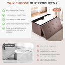 Oak Brown 30-Inch Foldable Storage Ottoman Bench