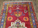 Antique Persian Karajeh Runner Rug 4.4 x 11 ft, Red Colorful Geometric Medallion Runner