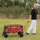 Utility Park Garden Cart Tool Customized Color Folding Camping Trolley Outdoor Picnic Beach Wagon, Red