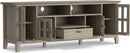 Solid Wood TV Stand 72 Inch Wide Distressed Grey Finish