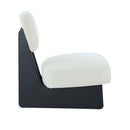 [Set of 2] Modern Beige Lounge Chair with Polyester Upholstery, Sturdy Black Wood Base, Minimalist Design, Stylish and Comfortable Accent Seating for Living Room, Bedroom, or Office