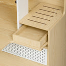 Furniture Style Multi-use Natural Cat Litter Box House with Flip-down Door, MDF & Metal, 31.4' x 15.7'