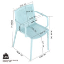 4 Modern Stackable Armchair Matched With Long Table