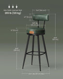 Forest Green 30 Inch Bar Stools Set Of 2 For Kitchen