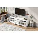 U-Can 68.9'' Modern Minimalist TV Stand for TVs up to 75 Inches, Entertainment Center Media Console Cabinet with Adjustable Shelves for Living room