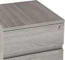 Grey Rolling Locking Two Drawer Vertical Filing Cabinet