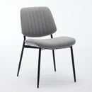 Dining Chairs Set of 2 Modern Retro Linen Chair with Bentwood Back Upholstered Seat Metal Legs Adjustable Foot for Kitchen Dining Room Chairs(Gray Linen)