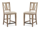 Paxton Place - Counter Chair With Upholstered Seat (Set of 2) - Dovetail Gray