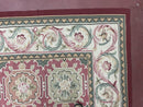 Square Aubusson Rug 9x9, Panel Design, European French English Carpet, Wool