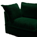 Slipcovered U Shape Sectional Wide and Deep Seat Sofa Couch, 4 Seater Sofa with French Edges Design Multiple Big Pillows, Soft Deep Seat Comfy Cloud Couch for Living Room, Apartment, Green Corduroy