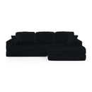 Modern Minimalist Style L Shape Modular Sectional Sofa with Corduroy Finish in Black