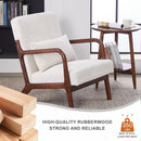 Mid-Century Modern Accent Chair, Arm Chair Living Room Chairs with Pillow Upholstered Reading Chair with Solid Wood Frame & Living Room Bedroom Balcony (beige)
