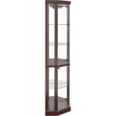 Corner Lighted Curio Cabinet Corner Glass Cabinet Lighted Curio Cabinet Corner Display Case for Living Room, Curio Cabinet, Antique collection, Wine,Bar Glass Storage Light Included,Dark Cherry